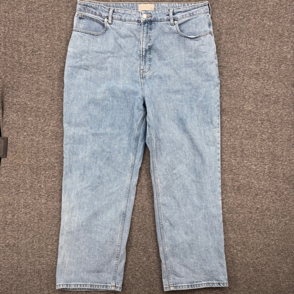 Everlane The Curvy Way-High Jean Light Blue Organic Cotton Straight Leg Size 35